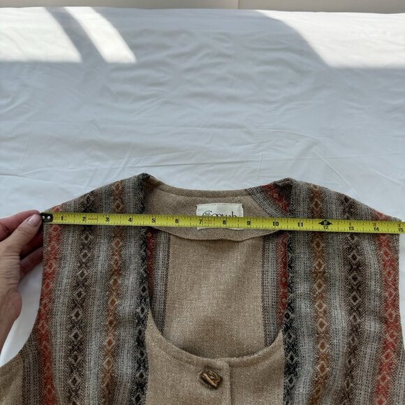 Rare Vintage Women Cooyah Boho Vest Wood Buttons Jamaican Approximately Small - Picture 5 of 12